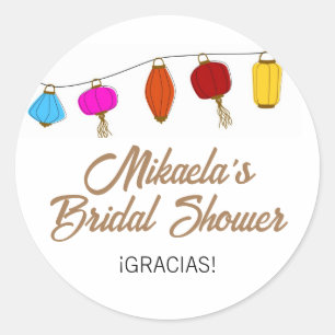 Chinesisches Lantern-Brautparty Runder Aufkleber