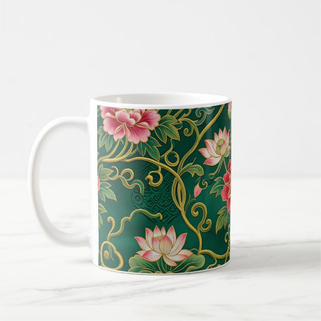 Chinesisches Lotus-Design Kaffeetasse (Links)