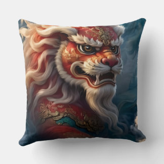 Chinesisches Löwen-Wurfkissen Kissen