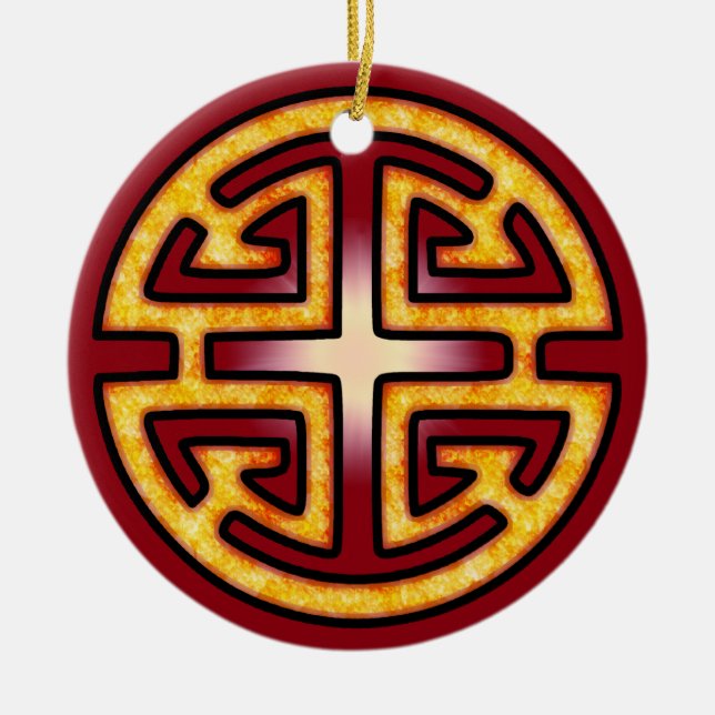 Chinesisches Lu-Symbol Keramikornament (Vorne)
