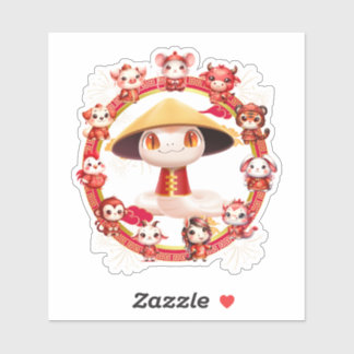 Chinesisches Lunar-Neujahrsschlangen-Design 3 Aufkleber