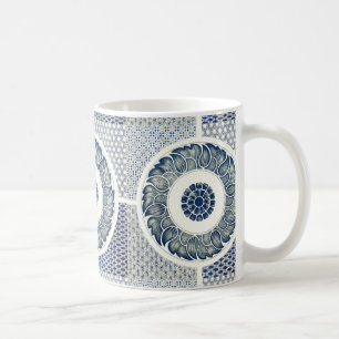 Chinesisches Medaillon: Indigoblaue Chinoiserie Kaffeetasse