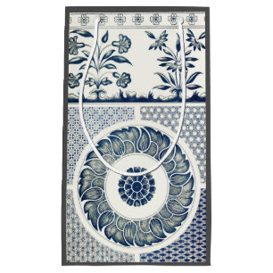 Chinesisches Medaillon: Indigoblaue Chinoiserie Kleine Geschenktüte