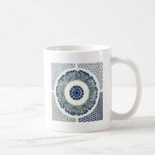 Chinesisches Medaillon: Indigoblaue Chinoiserie Tasse