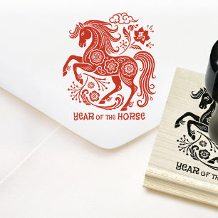 Chinesisches Mondneujahr des Pferdezodiakus 2026 Gummistempel