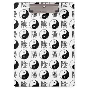 Chinesisches Muster des weißen Yinyang-Symbols Klemmbrett