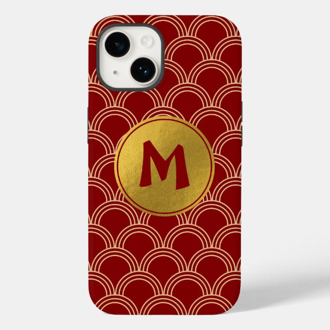 Chinesisches Muster-Monogramm mit traditionellem R Case-Mate iPhone Hülle (Rückseite)