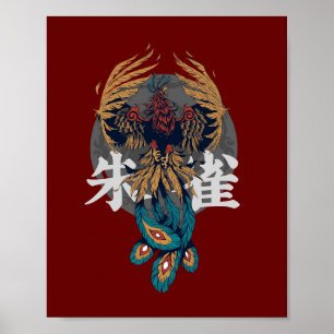 Chinesisches mythisches Tier Zhuque Vermilion Bird Poster
