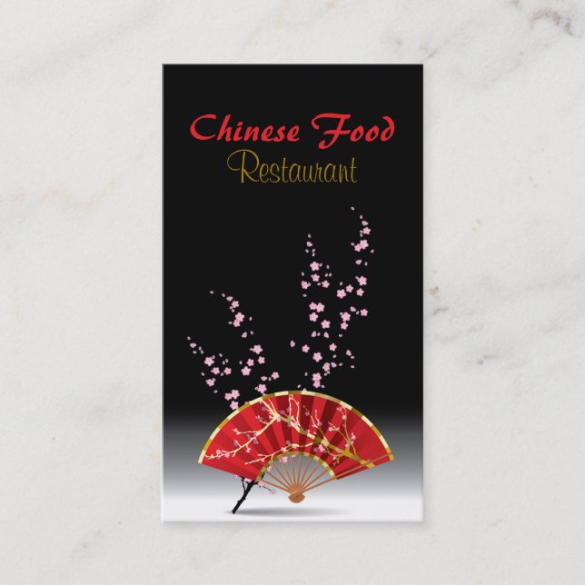 Chinesisches Nahrungsmittelrestaurant-rotes Visitenkarte (Vorderseite)