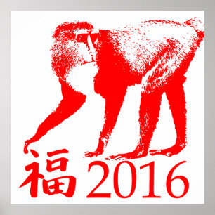 Chinesisches neues Jahr 2016 das Jahr Poster