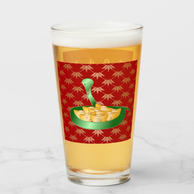 Chinesisches Neues Jahr der Schlange 2025 Glücksge Glas (Vorne (Gefüllt))