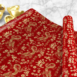 Chinesisches neues Jahr des Drachen 2024 Geschenkpapier
