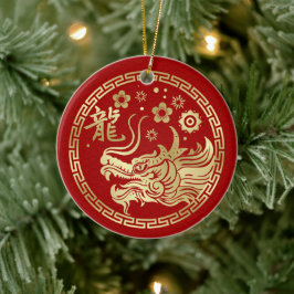 Chinesisches neues Jahr des Drachen 2024 Keramik Ornament