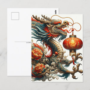Chinesisches neues Jahr des Drachen am Montag, Pos Postkarte