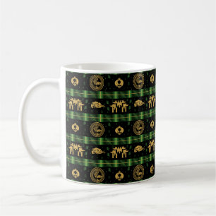 Chinesisches Neues Jahr des Tiger-Grüns-Musters Kaffeetasse