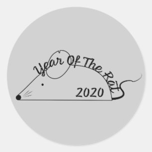 Chinesisches Neujahr 2020 Jahr der Ratte Runder Aufkleber