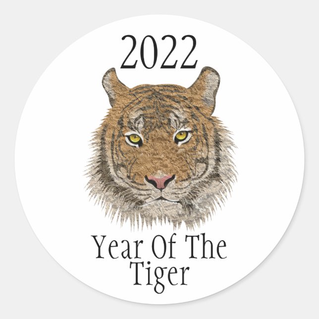 Chinesisches Neujahr 2022 | Jahr des Tigers Runder Aufkleber (Vorderseite)