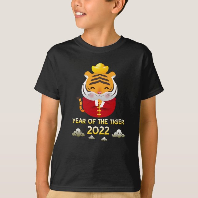 Chinesisches Neujahr 2022 Jahr des Tigers T-Shirt (Vorderseite)