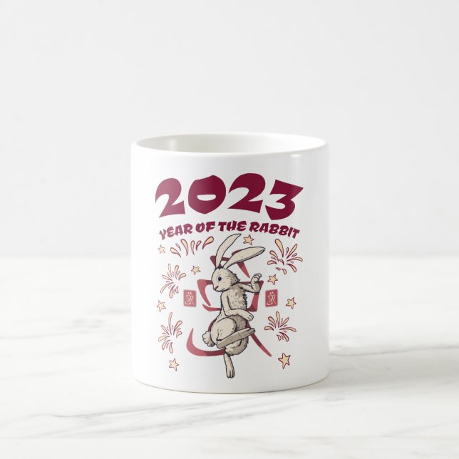 Chinesisches Neujahr 2023 - Jahr des Kaninchens Kaffeetasse (Mittel)