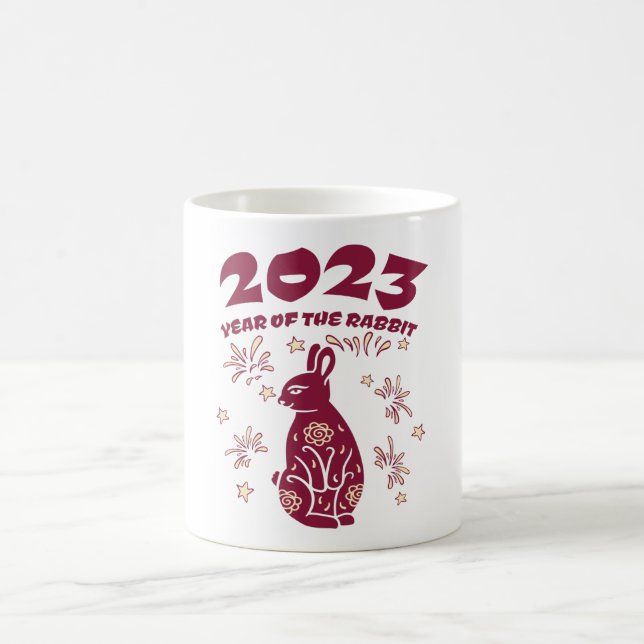 Chinesisches Neujahr 2023 - Jahr des Kaninchens Kaffeetasse (Mittel)