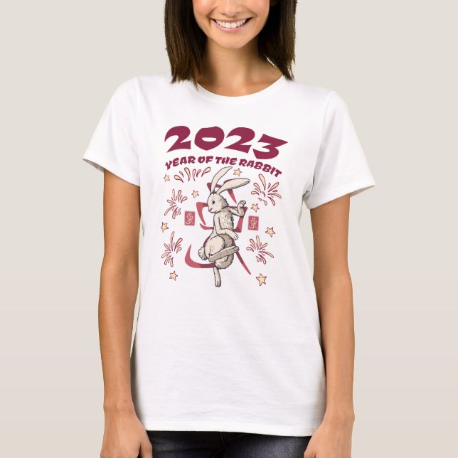 Chinesisches Neujahr 2023 - Jahr des Kaninchens T-Shirt (Vorderseite)