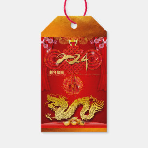 Chinesisches Neujahr 2024 Dragon Red Knot Personal Geschenkanhänger