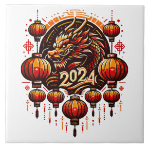 Chinesisches Neujahr 2024 Fliese