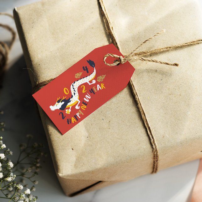 Chinesisches Neujahr 2024 Jahr des Drachen Geschenkanhänger (Von Creator hochgeladen)