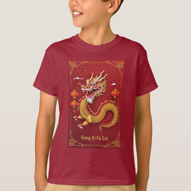 Chinesisches Neujahr 2024 Jahr des Drachen T-Shirt (Vorderseite)