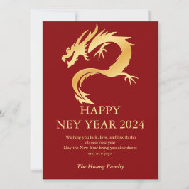Chinesisches Neujahr 2024, Jahr des Drachenrotes Feiertagskarte