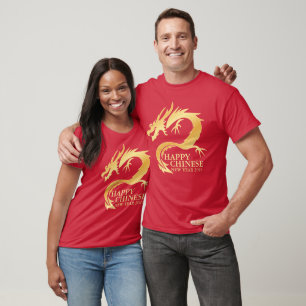 Chinesisches Neujahr 2024, Jahr des Drachenrotes T-Shirt