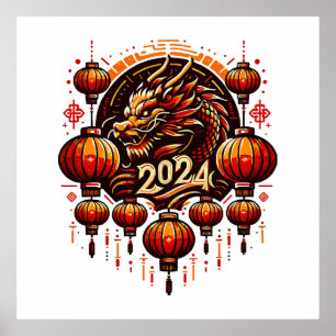 Chinesisches Neujahr 2024 Poster