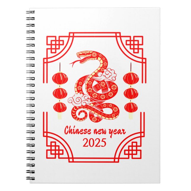 Chinesisches Neujahr 2025 Die Snake Lantern Ecken Notizblock (Vorderseite)