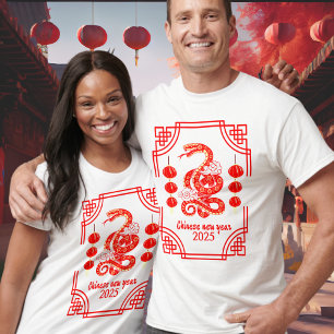 Chinesisches Neujahr 2025 Die Snake Lantern Ecken T-Shirt