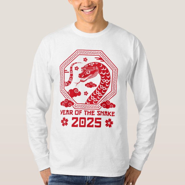 Chinesisches Neujahr 2025 Jahr der Schlange T-Shirt (Vorderseite)