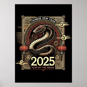 Chinesisches Neujahr 2025 Jahr des Jahres der Schl Poster