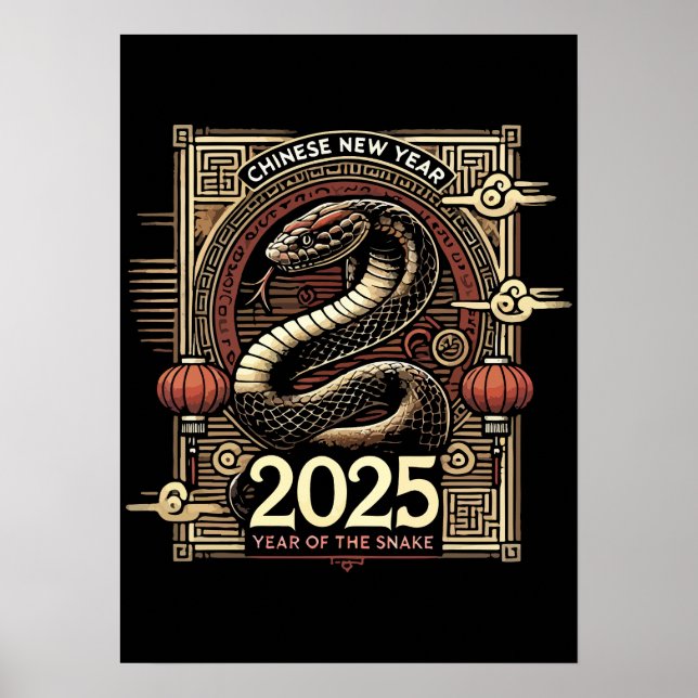 Chinesisches Neujahr 2025 Jahr des Jahres der Schl Poster (Vorne)
