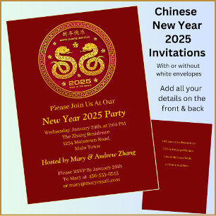 Chinesisches Neujahr 2025: Name und Details hinzuf Einladung