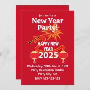 Chinesisches Neujahr 2025 Schlange Chinesisches Ne Einladung