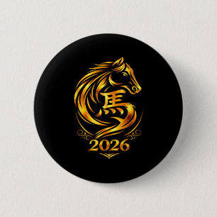 Chinesisches Neujahr 2026 Feuerpferd Button