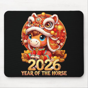 Chinesisches Neujahr 2026 Feuerpferd Jahr des Pfer Mousepad