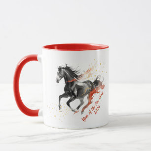 Chinesisches Neujahr 2026 Feuerpferd-Tinte  Tasse