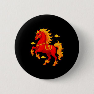 Chinesisches Neujahr 2026 Jahr des Feuerpferdes Fl Button
