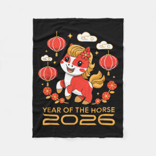Chinesisches Neujahr 2026 Jahr des Pferdes 2026 Fr Fleecedecke