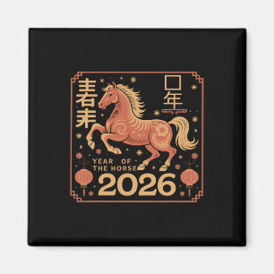 Chinesisches Neujahr 2026 Jahr des Pferdes 2026 Magnet