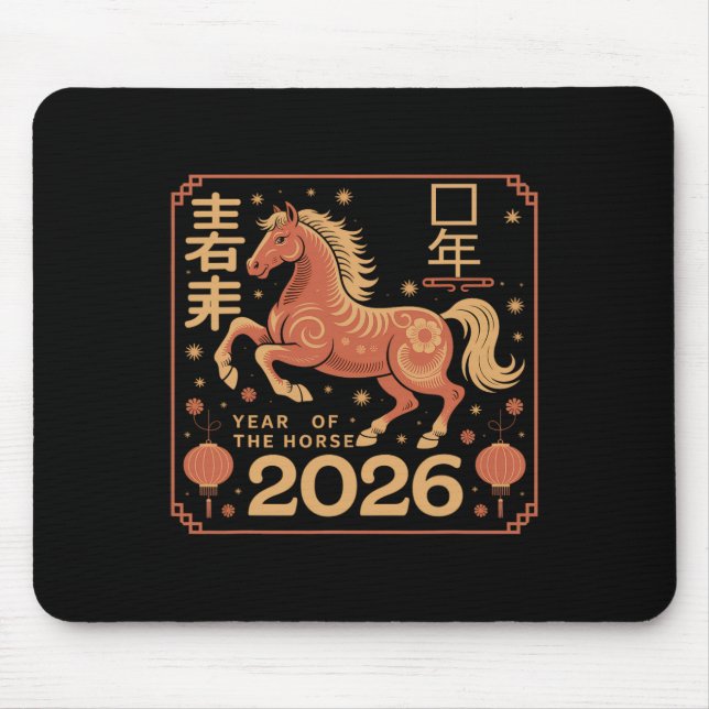 Chinesisches Neujahr 2026 Jahr des Pferdes 2026 Mousepad (Vorne)