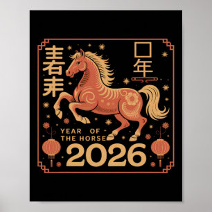 Chinesisches Neujahr 2026 Jahr des Pferdes 2026 Poster
