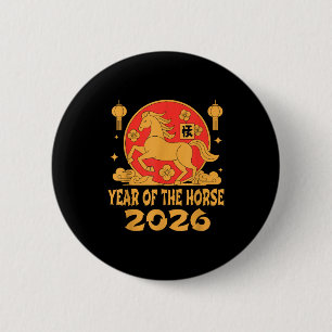 Chinesisches Neujahr 2026 Jahr des Pferdes  Button