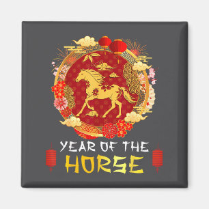 Chinesisches Neujahr 2026 Jahr des Pferdes Chinesi Magnet