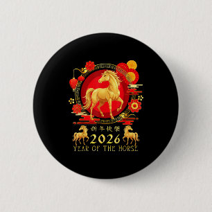 Chinesisches Neujahr 2026 Jahr des Pferdes für Fra Button